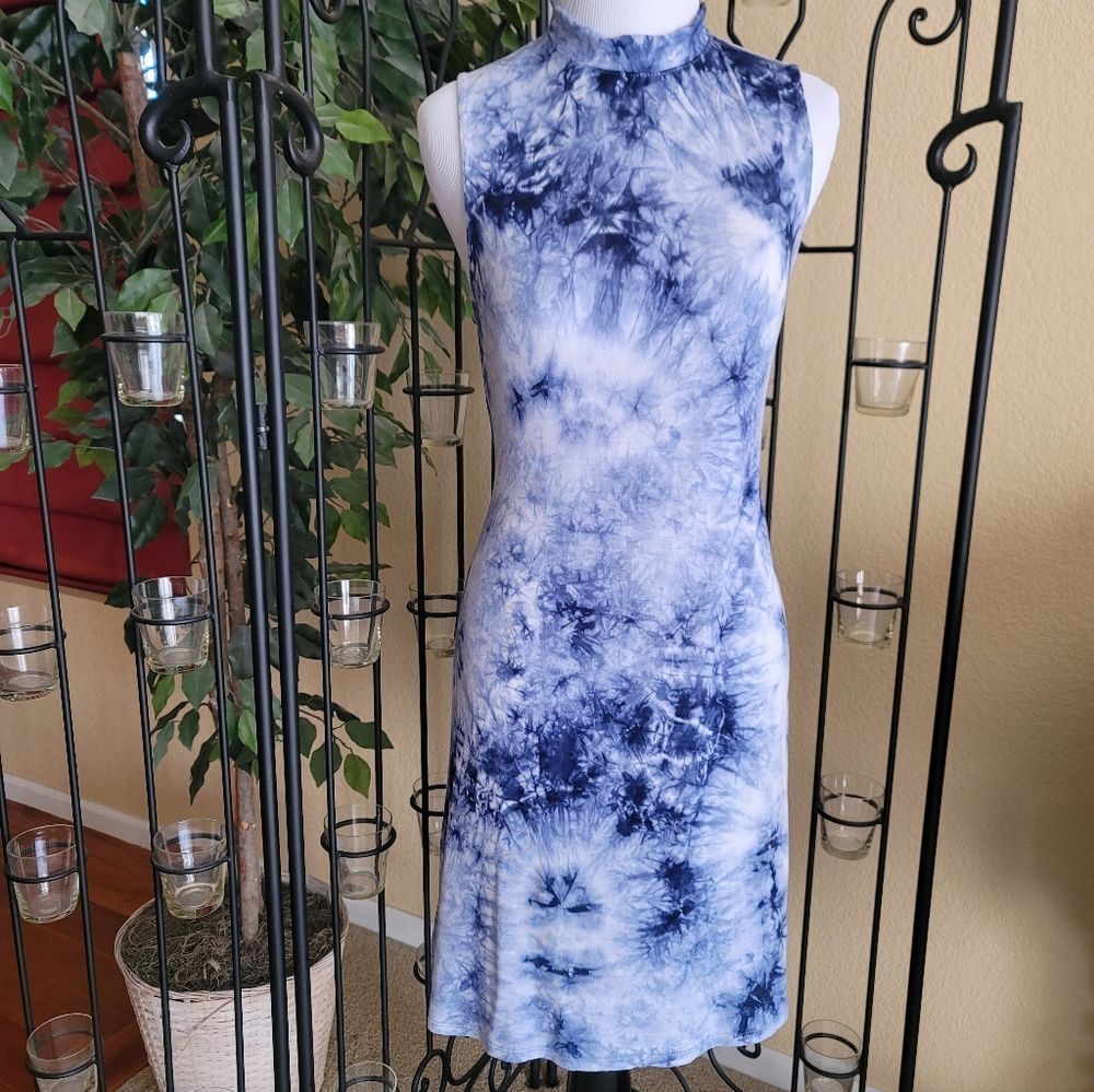 Justice Blue Tie-Dye Sleeveless Dress